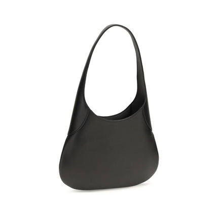 Khaite Black Calf Leather Bos Taurus Shoulder Bag
