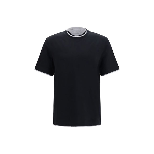 Brunello Cucinelli Black Cotton T-Shirt