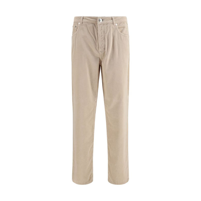 Brunello Cucinelli Beige Cotton Casual Pants