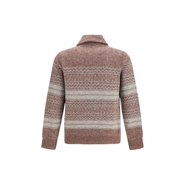 Brunello Cucinelli Bordeaux Alpaca Vicugna Pacos Cardigan
