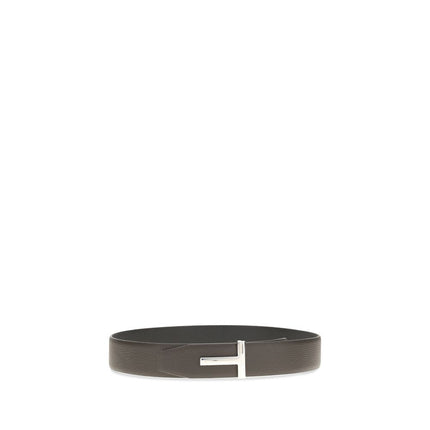 Tom Ford Brown Calf Leather Bos Taurus Belt