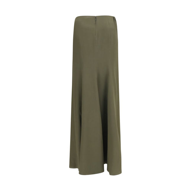 Alexander McQueen Bicolor Silk Long Skirt