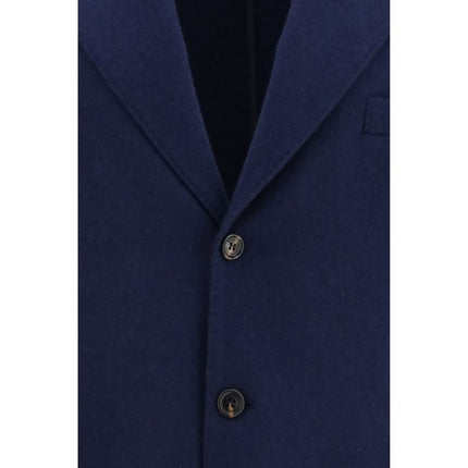 Brunello Cucinelli Blue Cashmere Full-Length Jacket