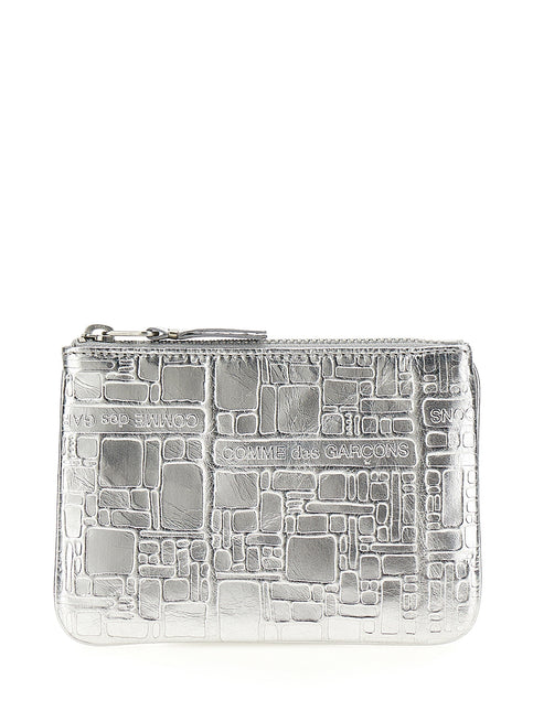 Comme Des Garçons Silver Calfskin Cardholder