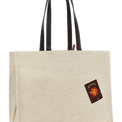 Ferragamo Beige Fabric Tote Bag