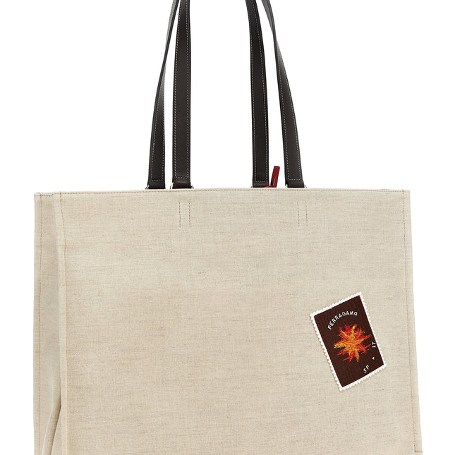 Ferragamo Beige Fabric Tote Bag