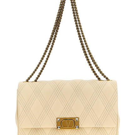 Valentino Garavani White Lamb Leather Shoulder Bag