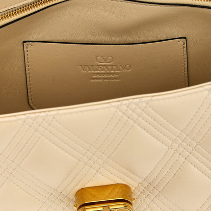 Valentino Garavani White Lamb Leather Shoulder Bag