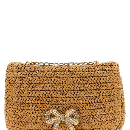 Self-Portrait Beige Raffia Shoulder Bag