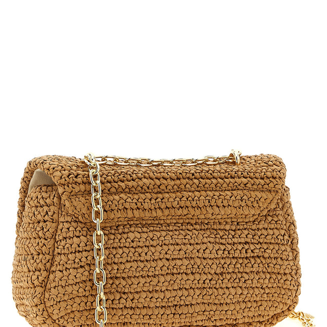 Self-Portrait Beige Raffia Shoulder Bag