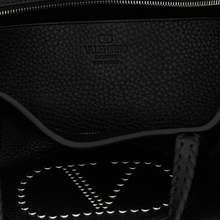 Valentino Garavani Black Calfskin Tote Bag