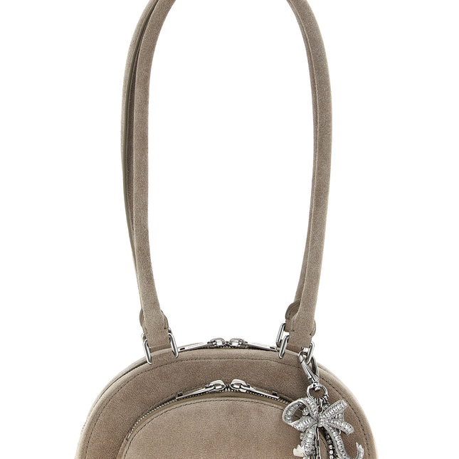 Self-Portrait Gray Lamb Leather Shoulder Bag