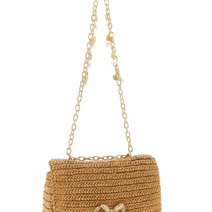 Self-Portrait Beige Raffia Shoulder Bag