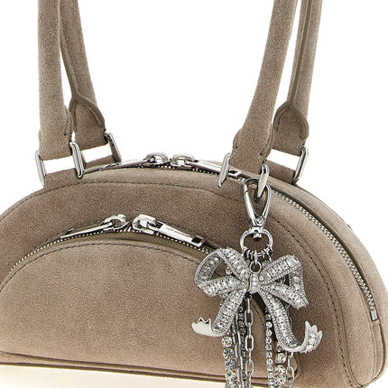 Self-Portrait Gray Lamb Leather Shoulder Bag