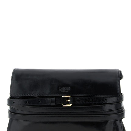Moschino Black Leather Crossbody Bag