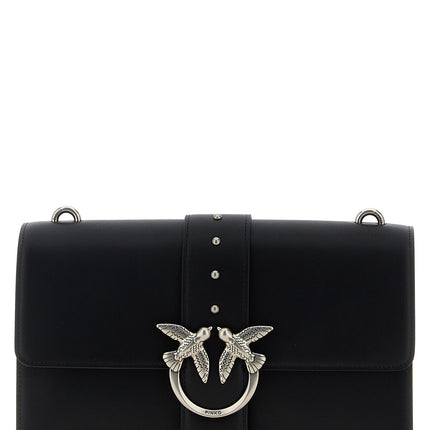 PINKO Black Goatskin Crossbody Bag