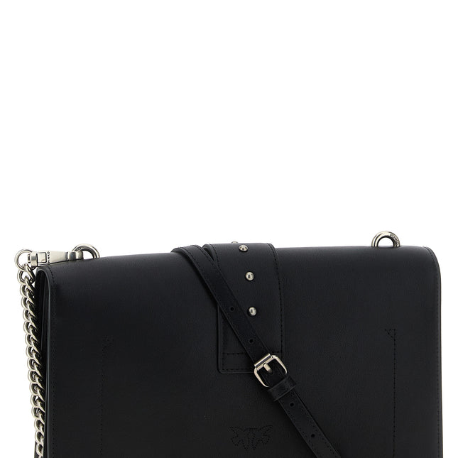 PINKO Black Goatskin Crossbody Bag