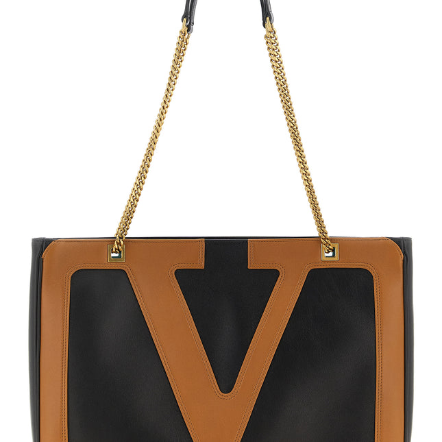 Valentino Garavani Brown Lamb Leather Tote Bag