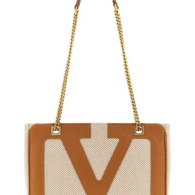 Valentino Garavani Brown Cotton Shoulder Bag