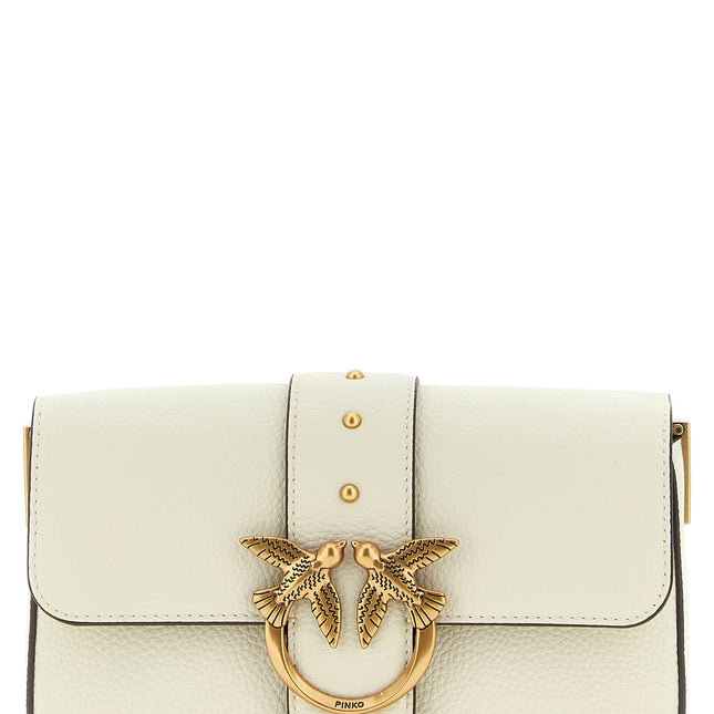 PINKO White Goatskin Crossbody Bag