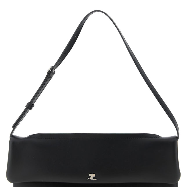 Courrèges Black Cowhide Clutch Bag