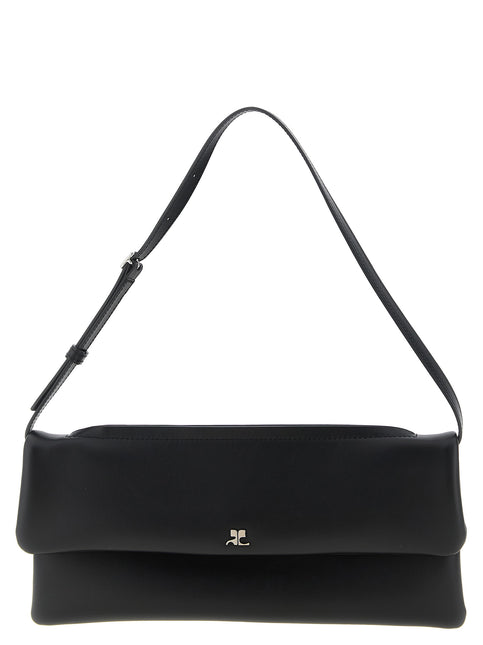 Courrèges Black Cowhide Clutch Bag