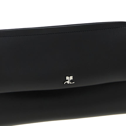 Courrèges Black Cowhide Clutch Bag