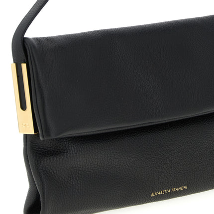 Elisabetta Franchi Black Calfskin Shoulder Bag