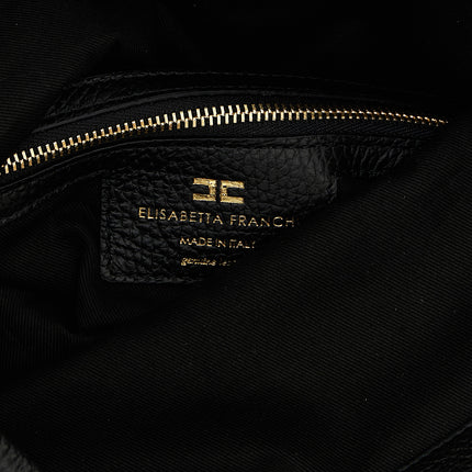 Elisabetta Franchi Black Calfskin Shoulder Bag