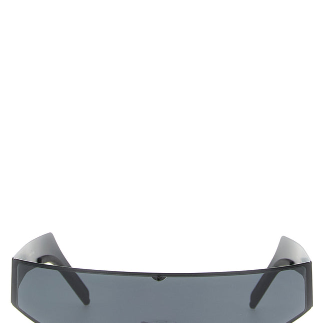 Rick Owens Black Stainless Steel Sunglasses