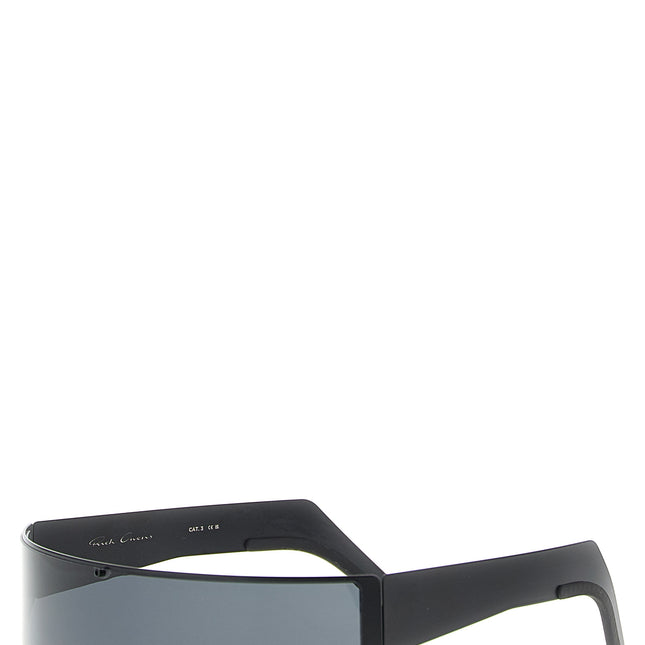 Rick Owens Black Stainless Steel Sunglasses