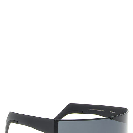 Rick Owens Black Stainless Steel Sunglasses