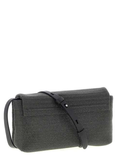 Brunello Cucinelli Black Leather Clutch Bag