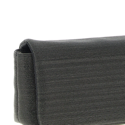 Brunello Cucinelli Black Leather Clutch Bag