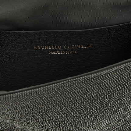 Brunello Cucinelli Black Leather Clutch Bag