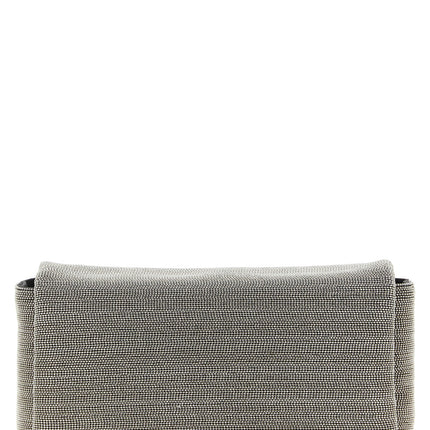 Brunello Cucinelli Silver Leather Clutch Bag