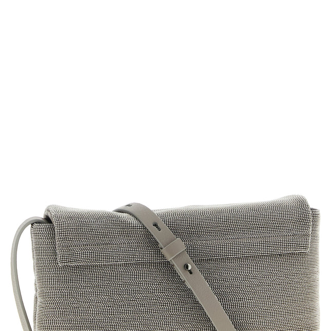 Brunello Cucinelli Silver Leather Clutch Bag
