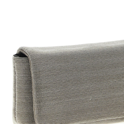 Brunello Cucinelli Silver Leather Clutch Bag