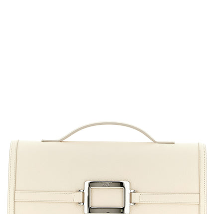 Roger Vivier White Calfskin Clutch Bag