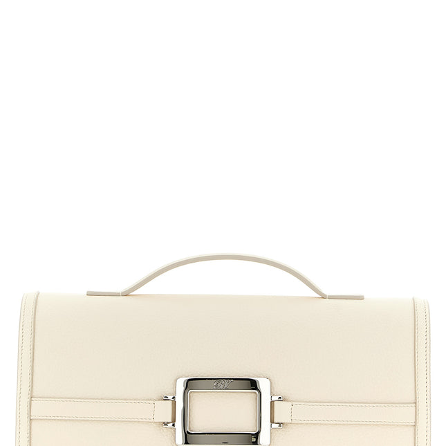Roger Vivier White Calfskin Clutch Bag