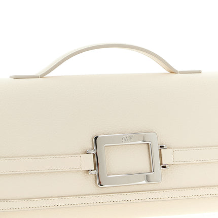 Roger Vivier White Calfskin Clutch Bag