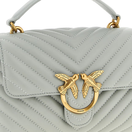 PINKO Gray Lambskin Handbag
