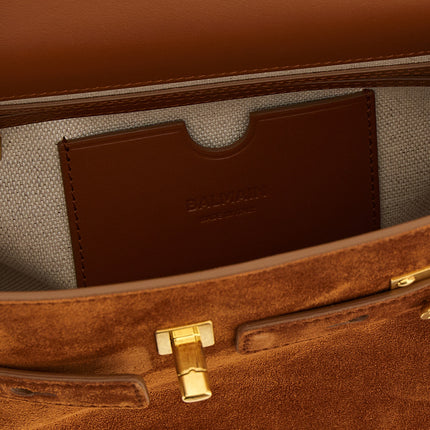 Balmain Brown Calfskin Handbag