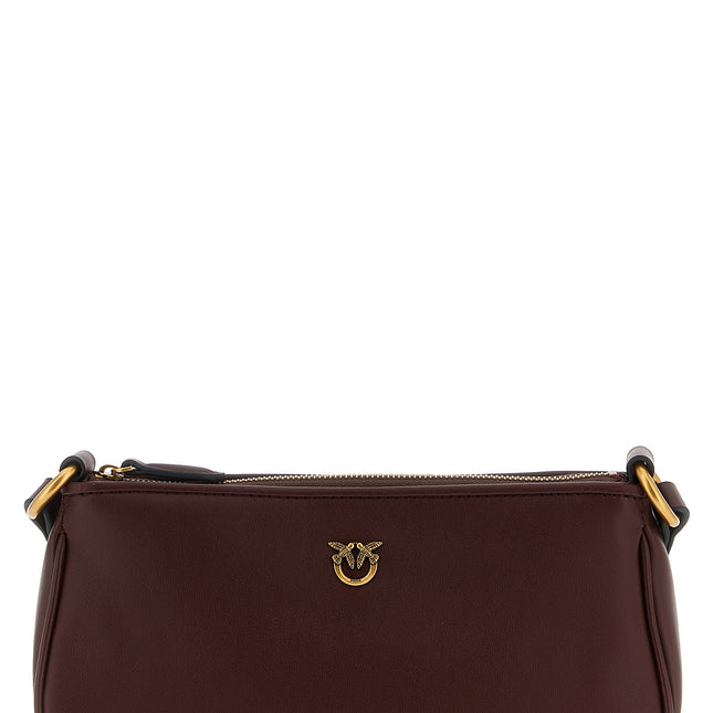 PINKO Bordeaux Cowhide Crossbody Bag