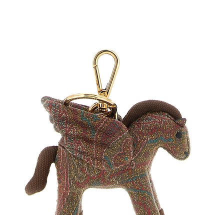 Etro Brown Cotton Keychain