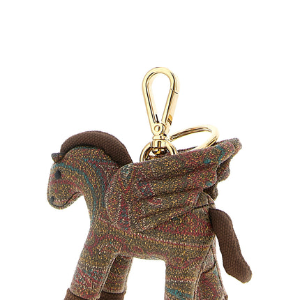 Etro Brown Cotton Keychain