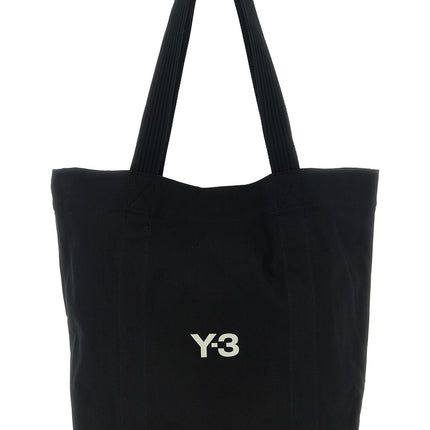 Y-3 Black Cotton Tote Bag