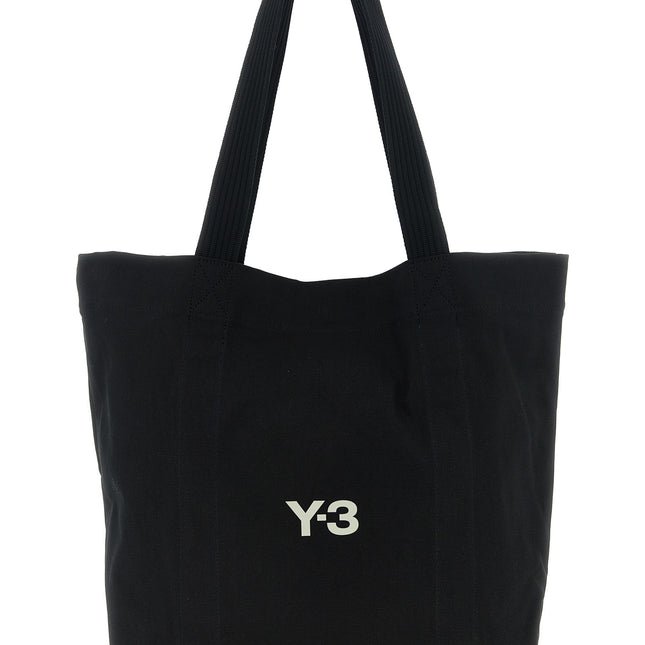 Y-3 Black Cotton Tote Bag