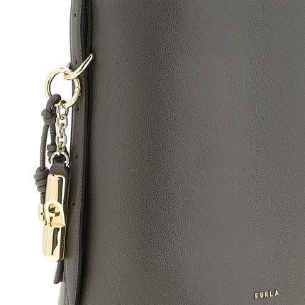 Furla Gray Calfskin Shoulder Bag