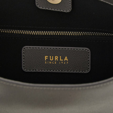 Furla Gray Calfskin Shoulder Bag